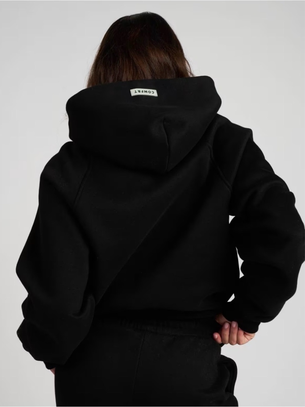 COMFRT Black Oversized Hooded Sweatshirt Size Large